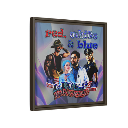 rw&b lives matter - framed canvas art (grey-pink wave)