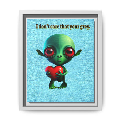 I don't care that your grey - framed canvas art (faded blue)