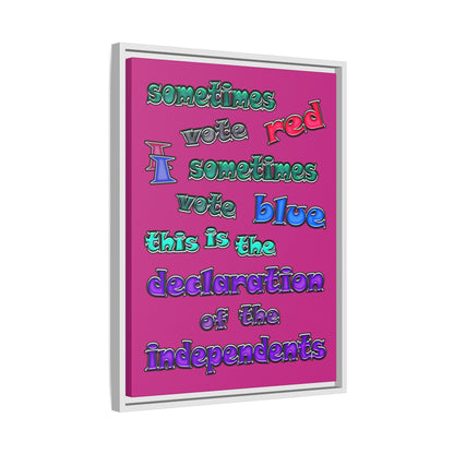 declaration of the independents - framed canvas art (pink)