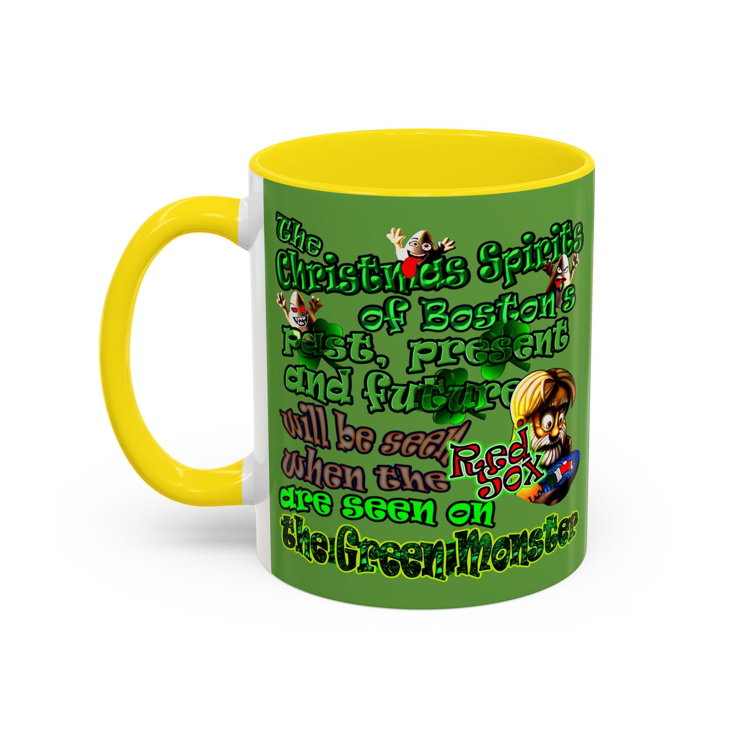 christmas spirits of boston - Accent Mug (green)