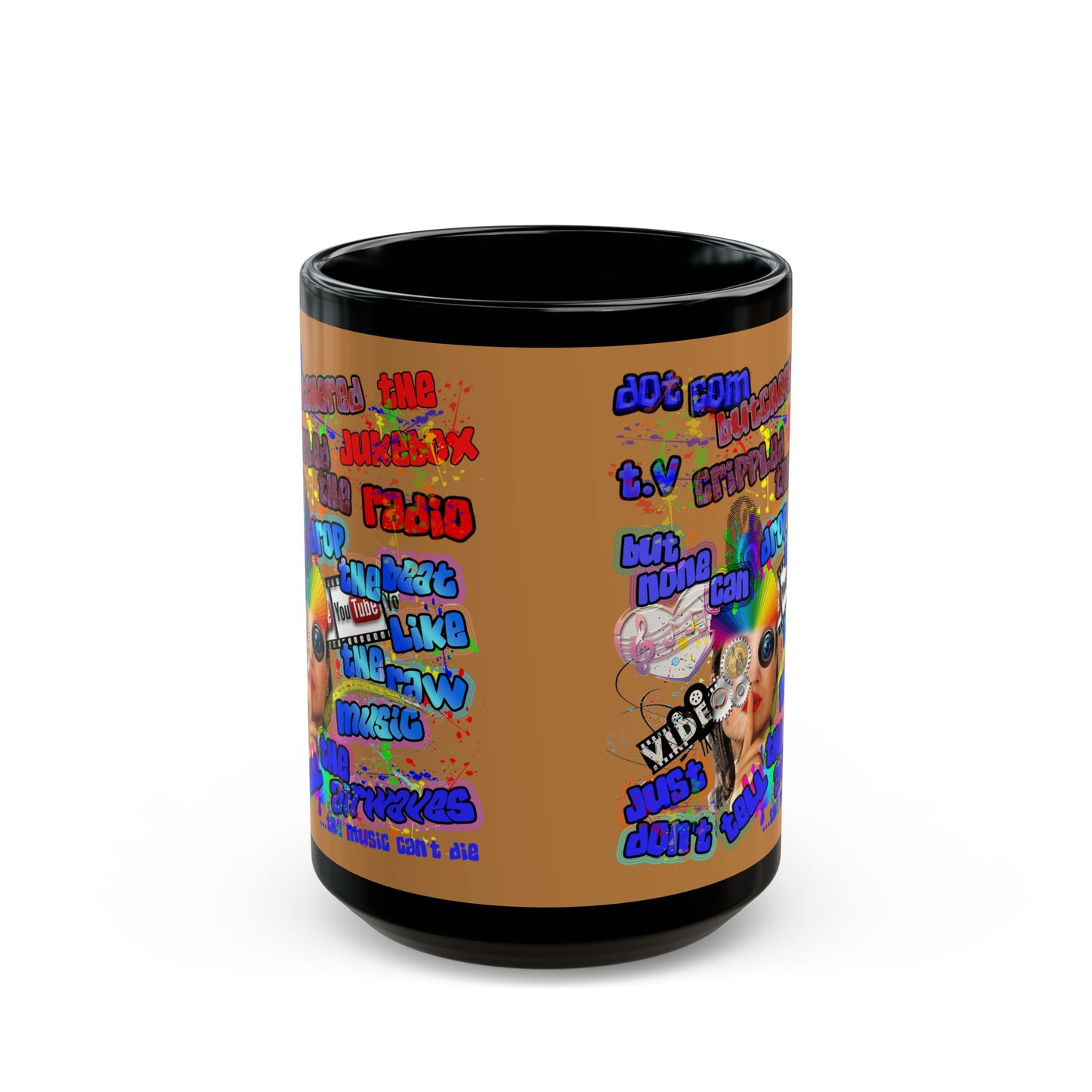 drop the beat - Black Mug (light brown)