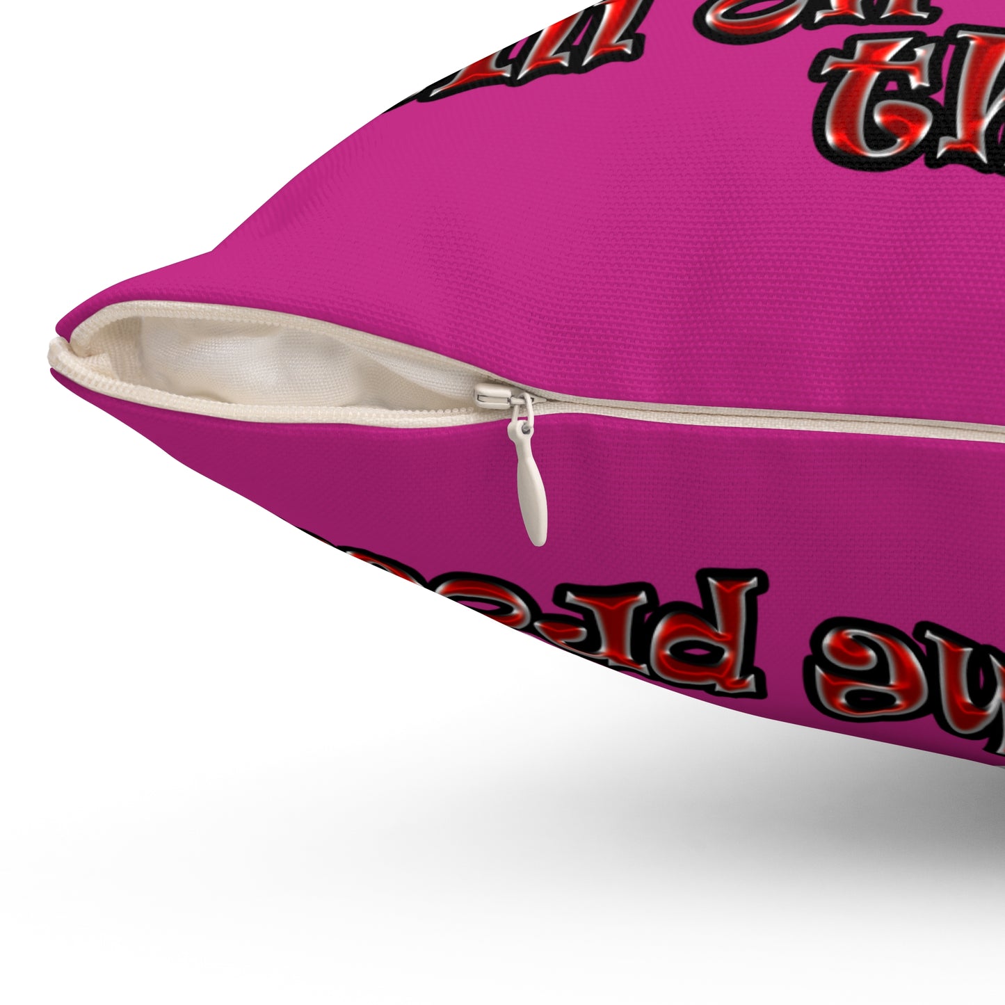 schrodinger's cat - Spun Polyester Square Pillow - (pink)