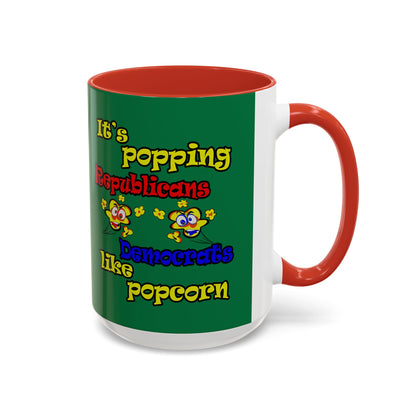 popping like popcorn - Accent Mug (dark green)