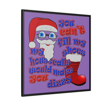 santa's shoes - framed canvas art (light purple)