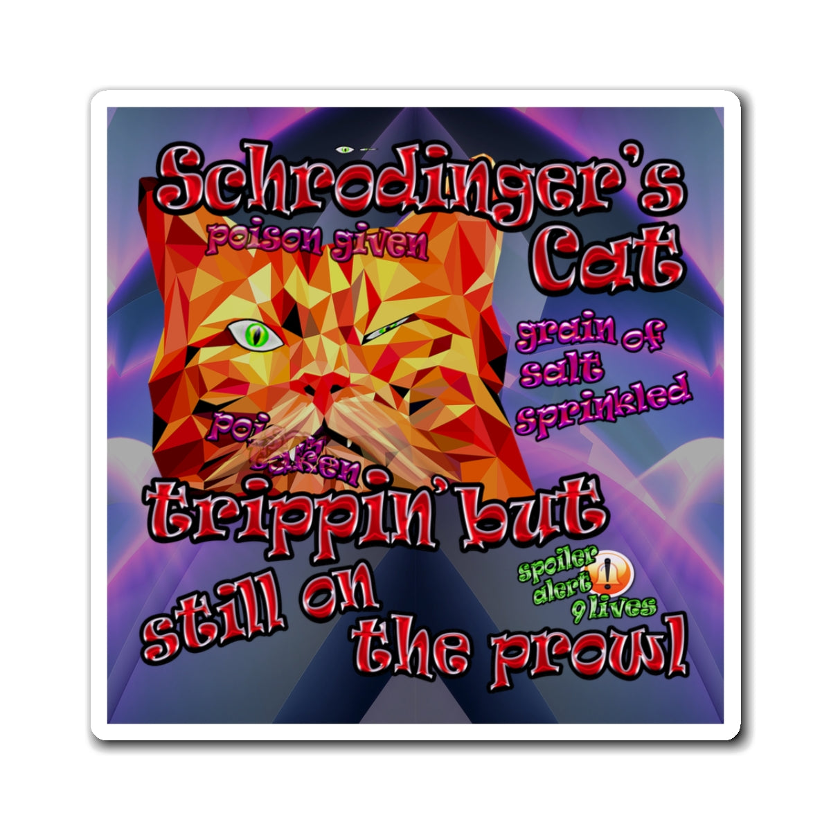 schrodinger's cat - Magnets - (grey-pink wave)