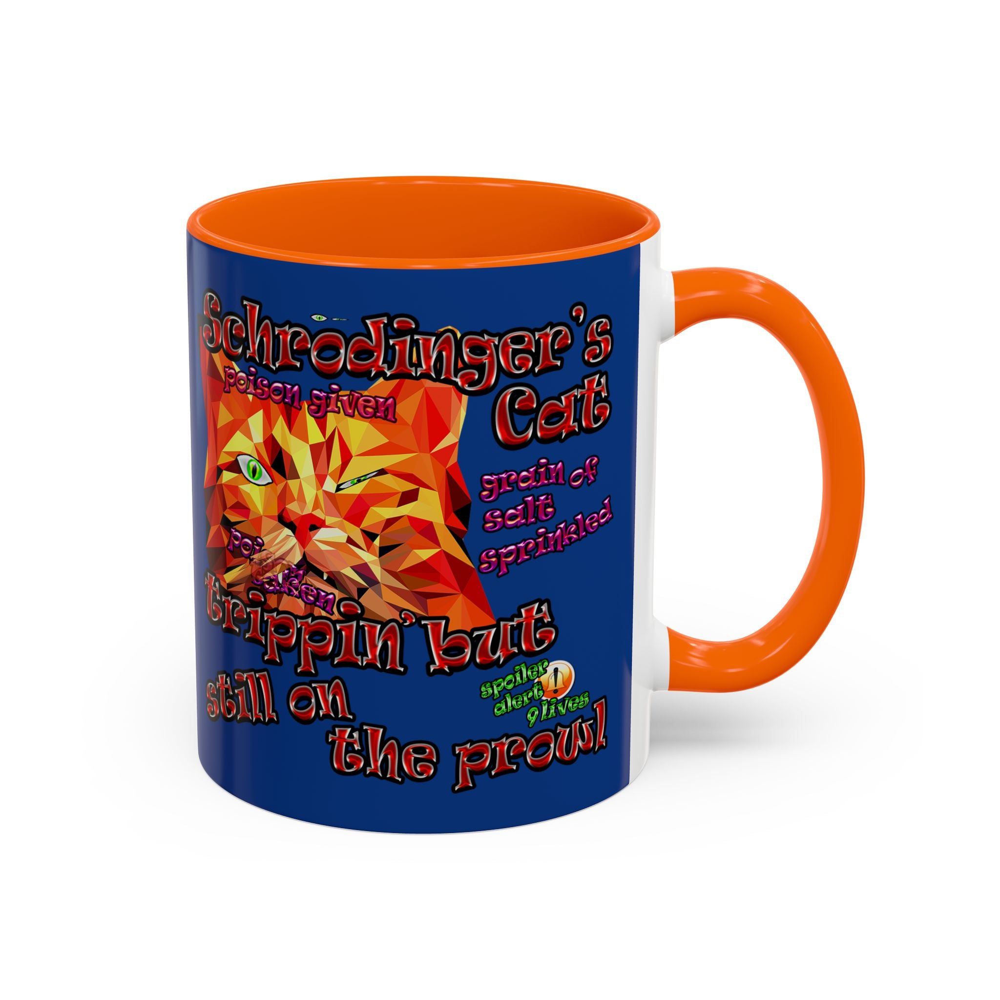 schrodinger's cat - Accent Mug (dark blue)