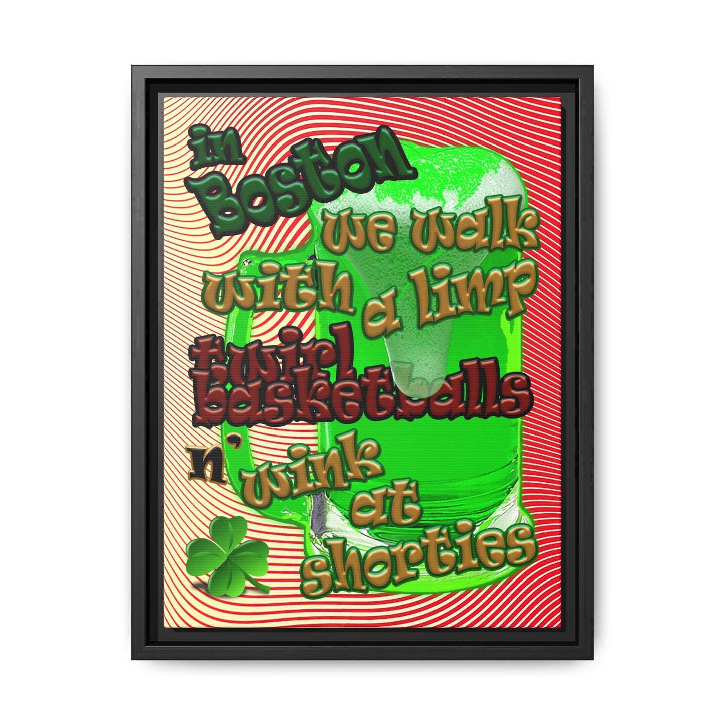 celtics logo - framed canvas art (yellow-orange wave)