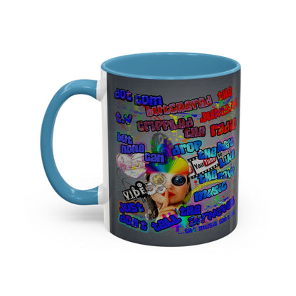 drop the beat - Accent Mug (grey-light grey)