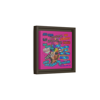 drop the beat - framed canvas art (pink)