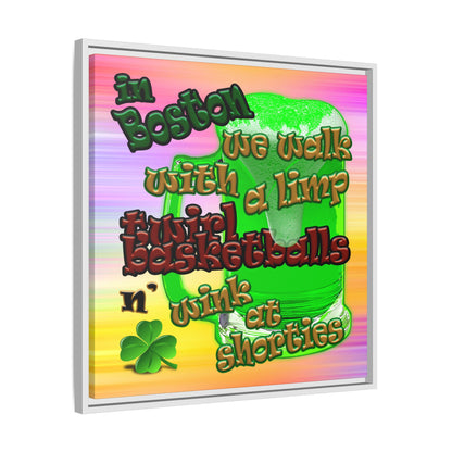 celtics logo - framed canvas art (color blur)
