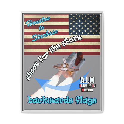 shoot for the stars - framed canvas art (grey)