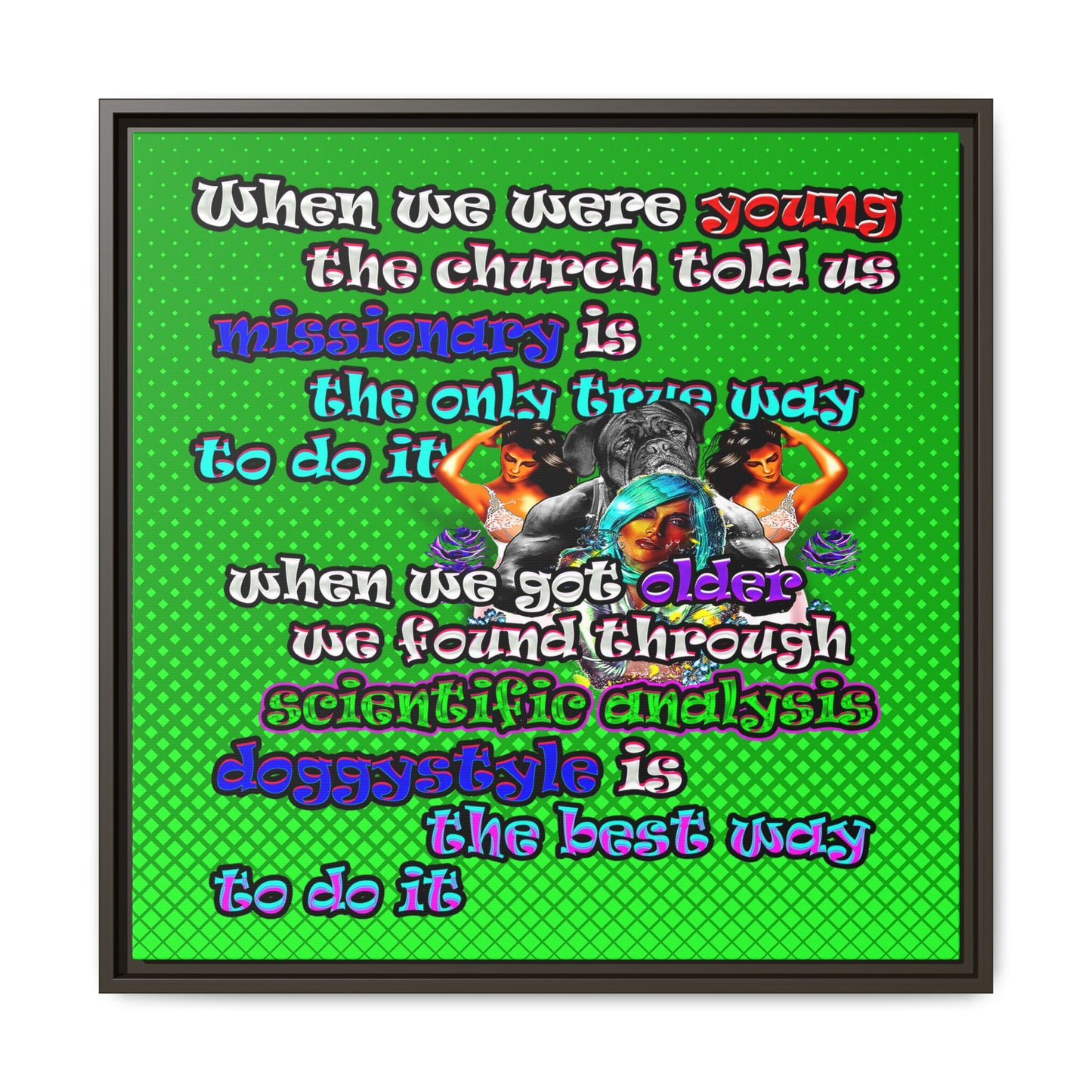 doggystyle - framed canvas art (logo green)
