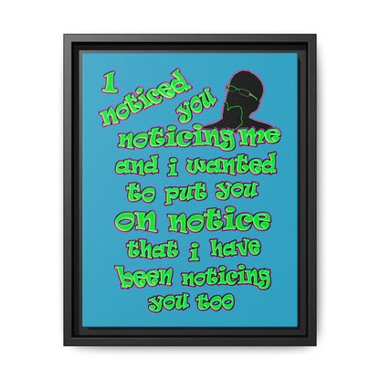 noticed you noticing - framed canvas art (turquoise)