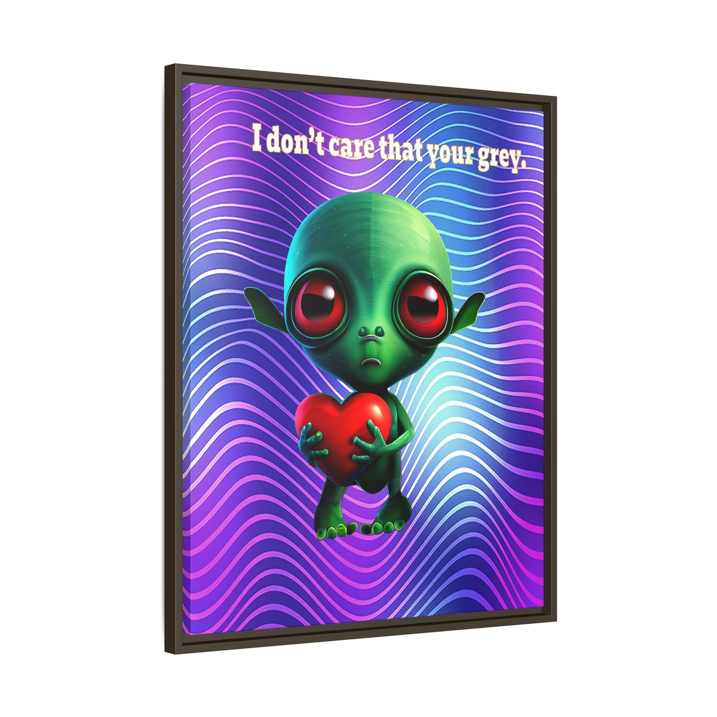 I don't care that your grey - framed canvas art (purple wave)
