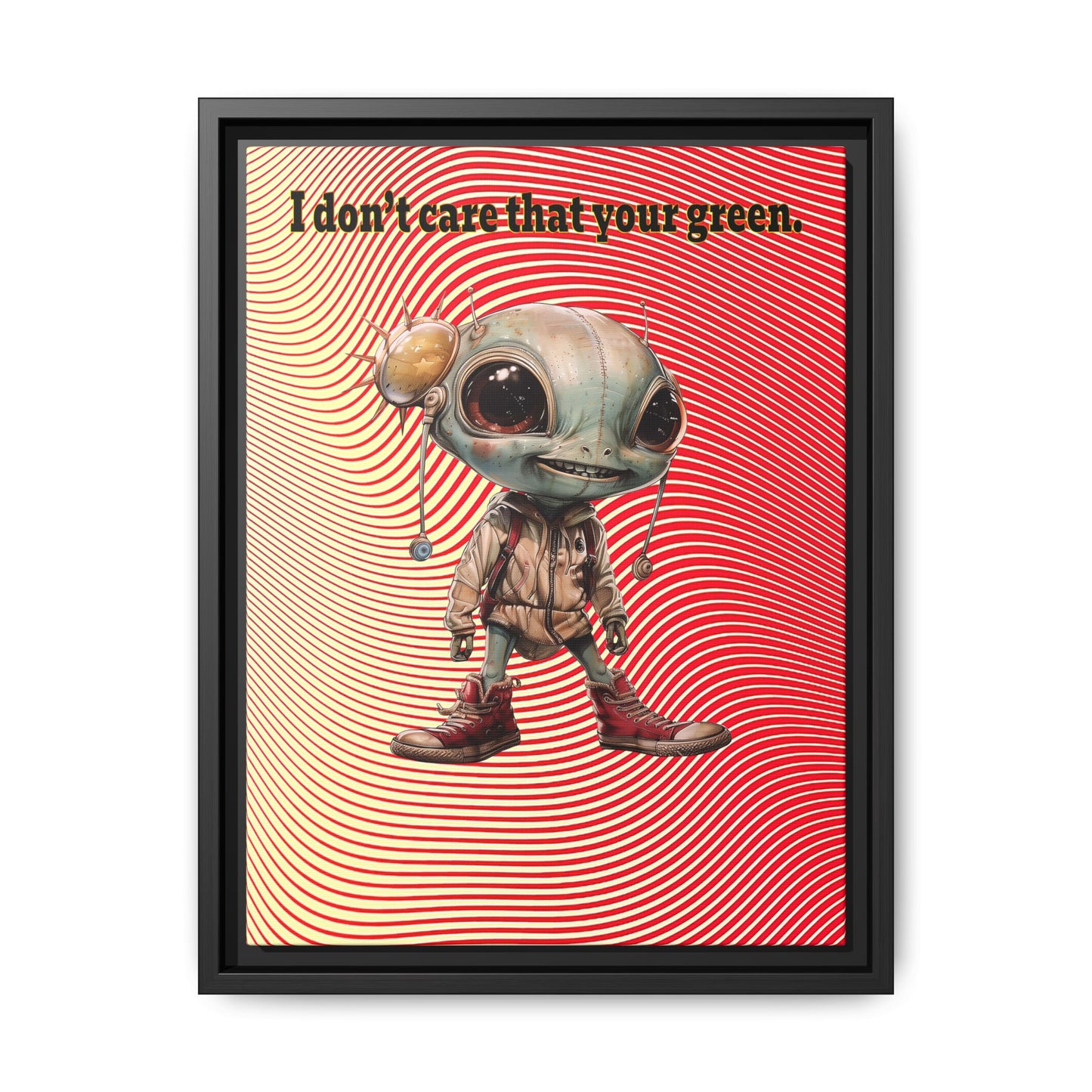 I don't care that your green - framed canvas art (yellow-orange wave)