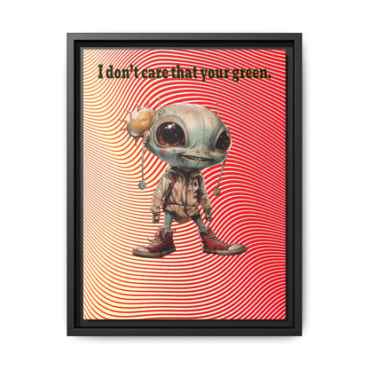I don't care that your green - framed canvas art (yellow-orange wave)