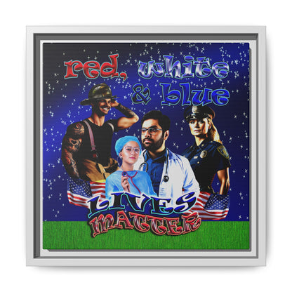 rw&b lives matter - framed canvas art ('snoops' background)