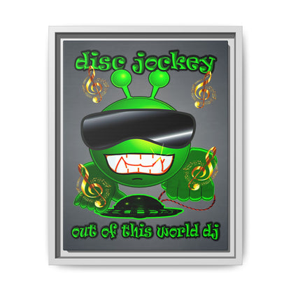 disc jockey - framed canvas art (grey-light grey)
