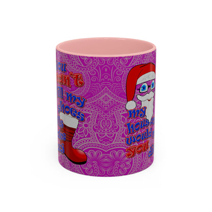 santa's shoes - Accent Mug (pink swirl)