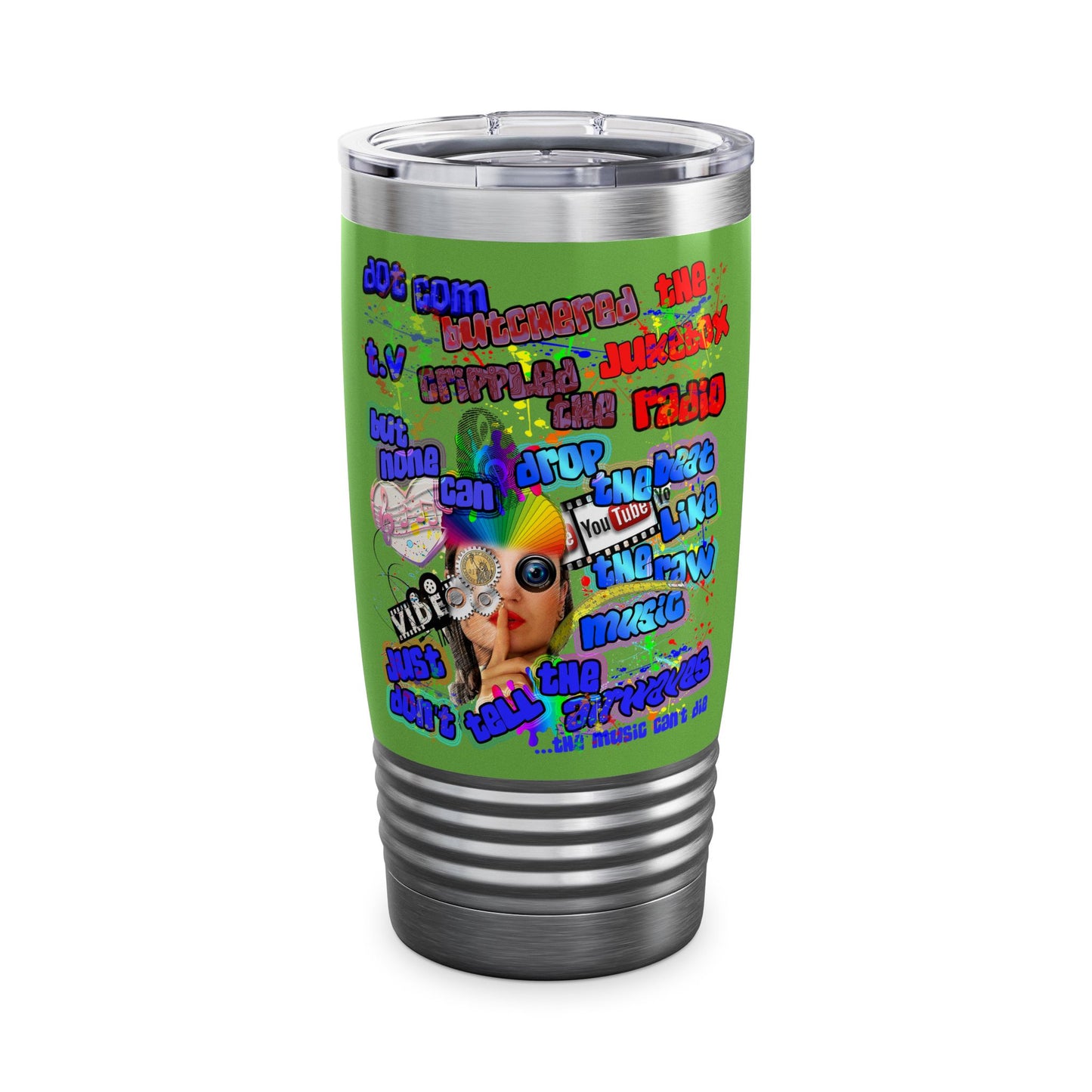 drop the beat - Ringneck Tumbler, 20oz (green)