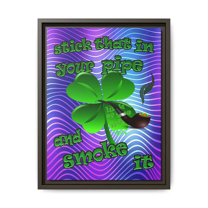 stick that in your pipe and smoke it - framed canvas art (purple wave)