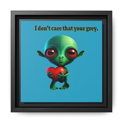 I don't care that your grey - framed canvas art (turquoise)