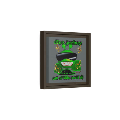 disc jockey - framed canvas art (dark grey)