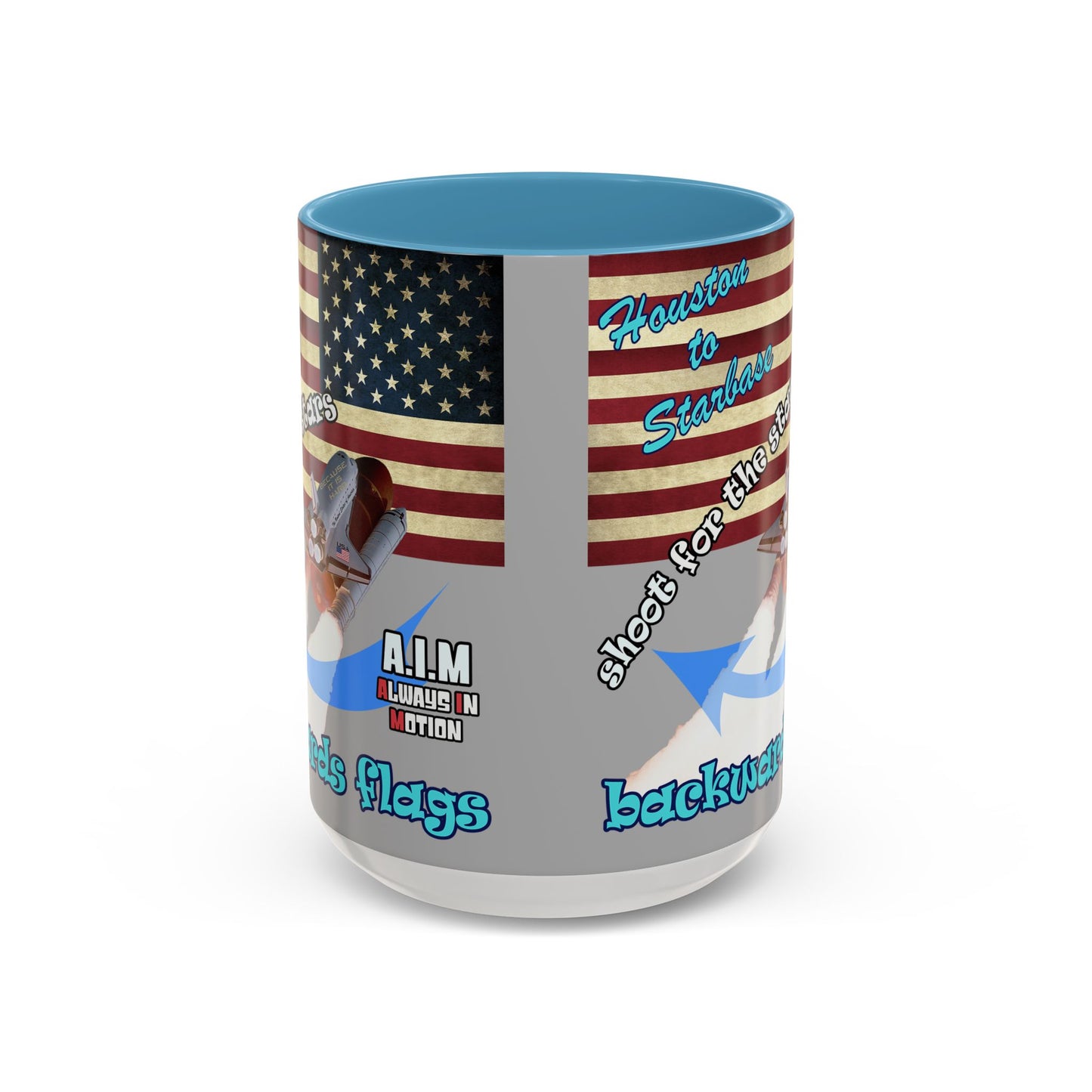 shoot for the stars - Accent Mug (light grey)