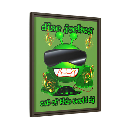 disc jockey - framed canvas art (green)