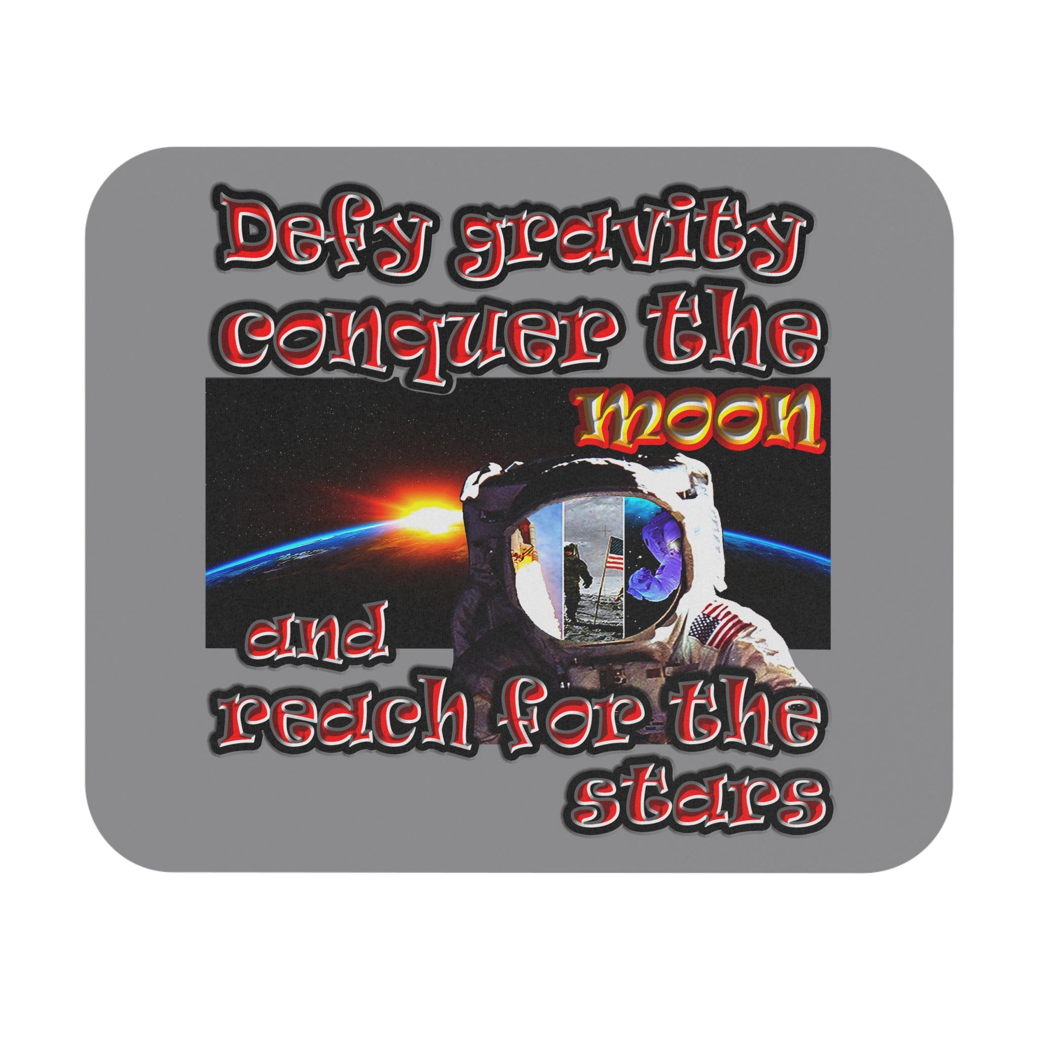 defy conquer reach - Mouse Pad (Rectangle) (grey)