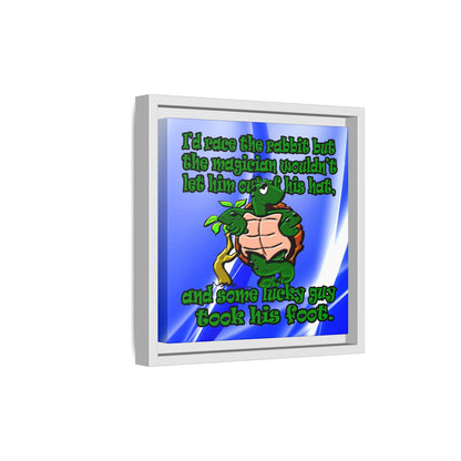 turtle race - framed canvas art (blue-white wave)