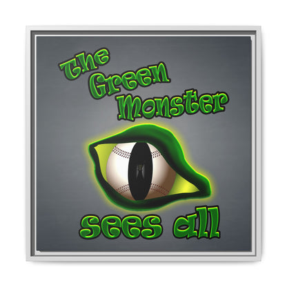 green monster - framed canvas art (grey-light grey)