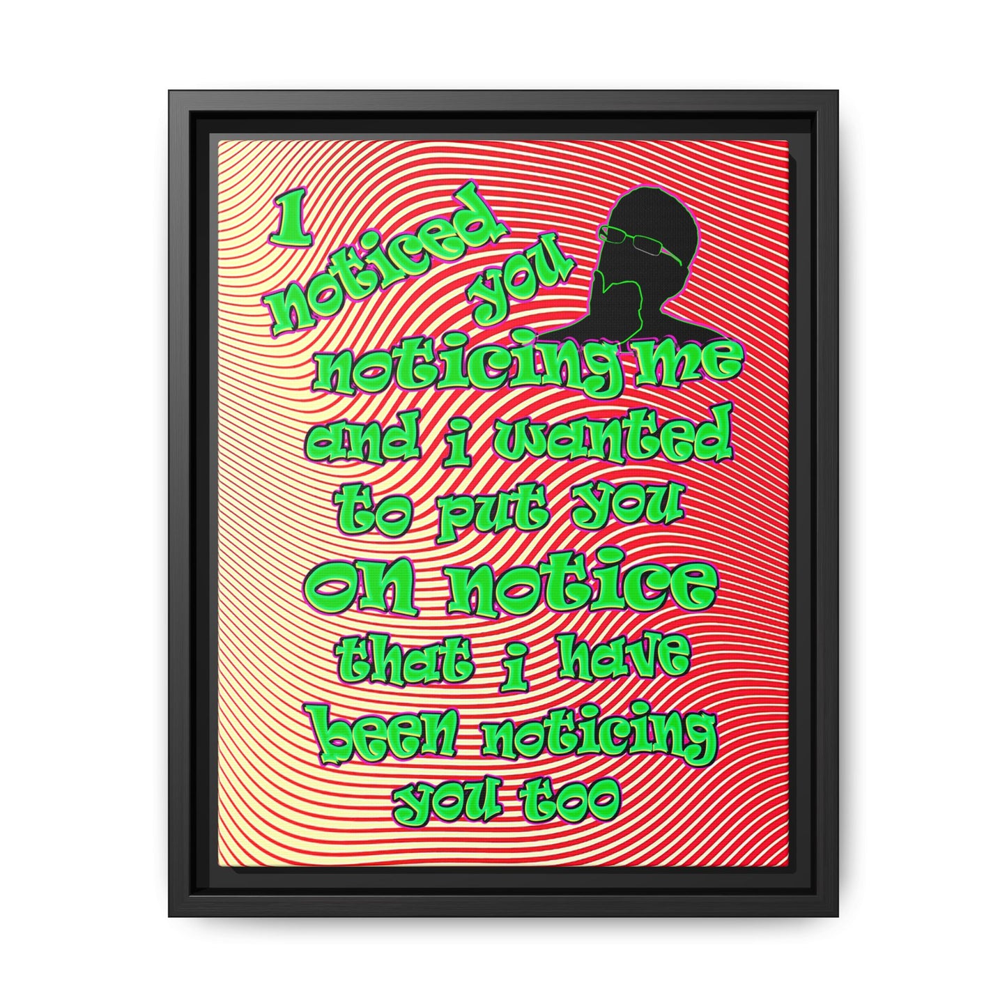 noticed you noticing - framed canvas art (yellow-orange wave)