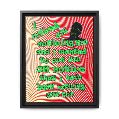 noticed you noticing - framed canvas art (yellow-orange wave)