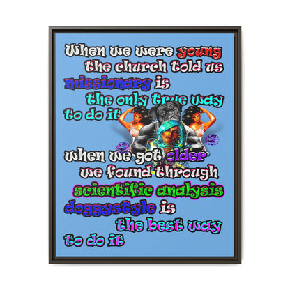 doggystyle - framed canvas art (light blue)