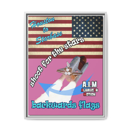 shoot for the stars - framed canvas art (light pink)