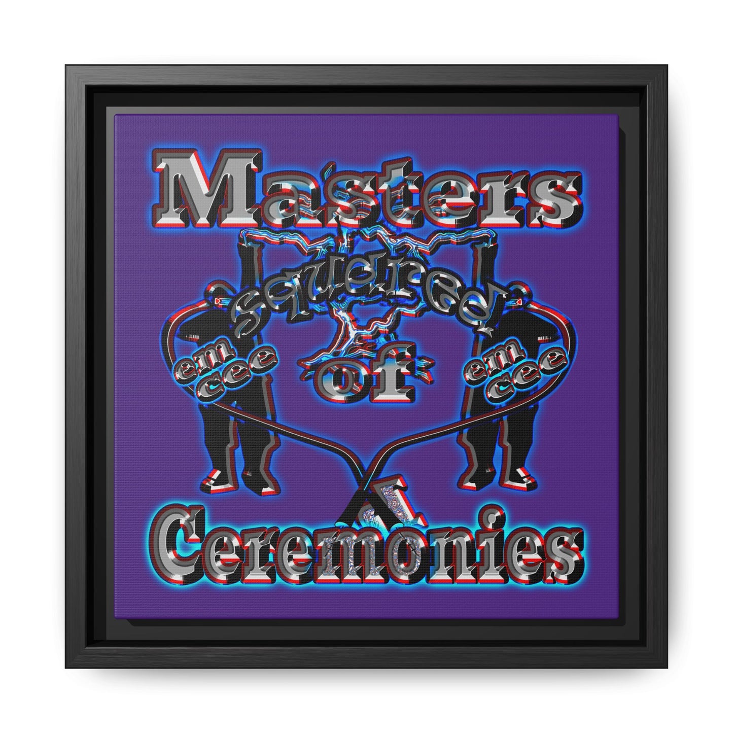 em cee squared - framed canvas art (purple)