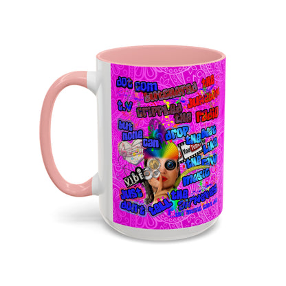 drop the beat - Accent Mug (pink swirl)