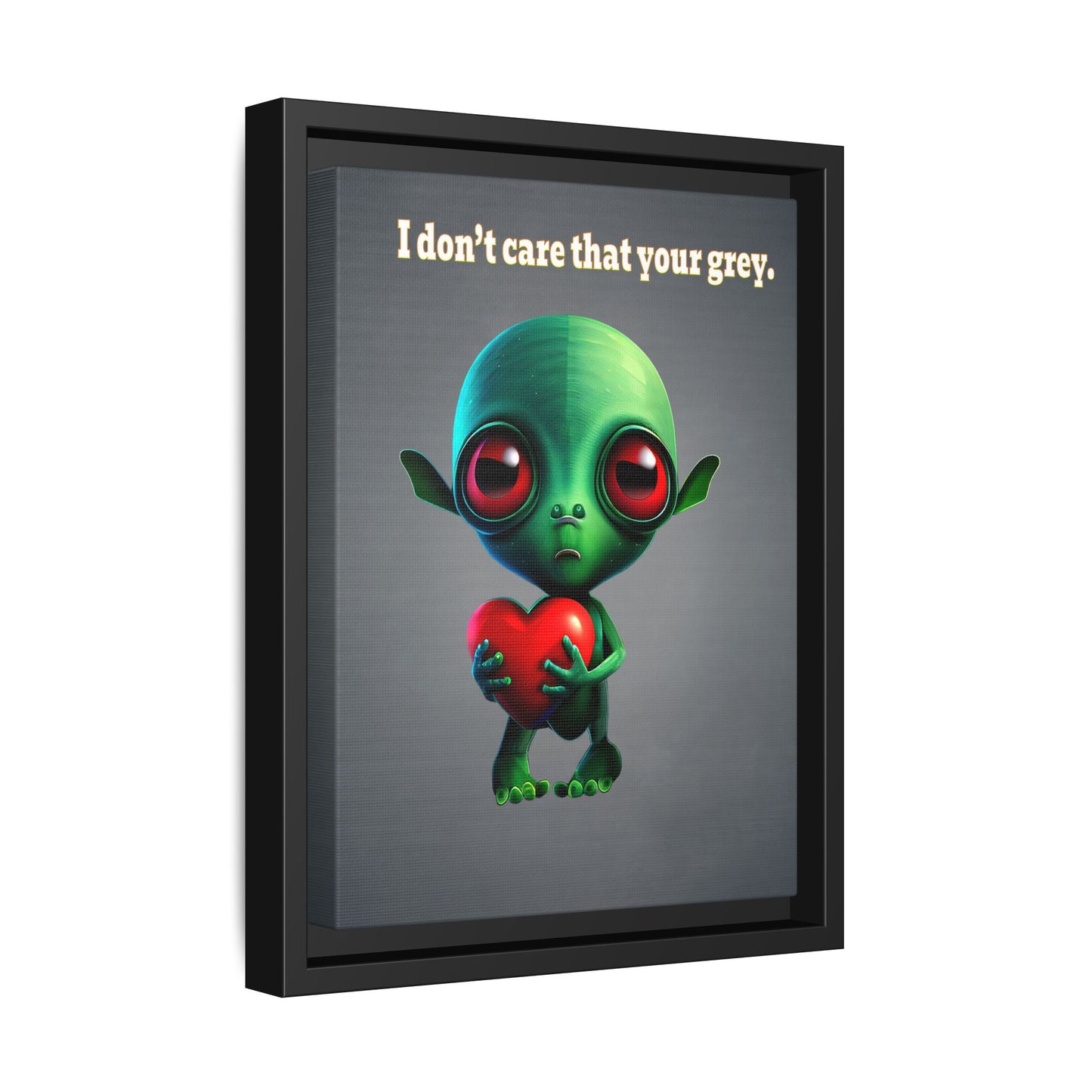I don't care that your grey - framed canvas art (grey-light grey)