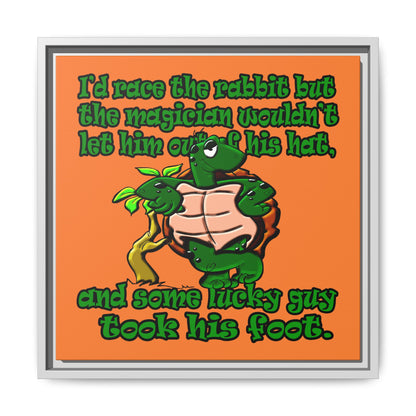 turtle race - framed canvas art (crusta)