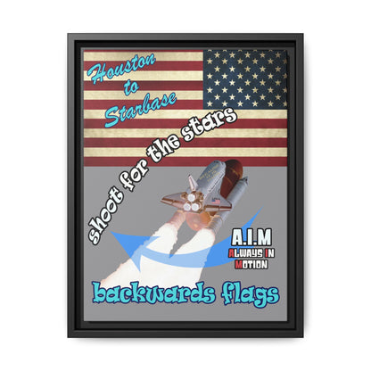 shoot for the stars - framed canvas art (grey)