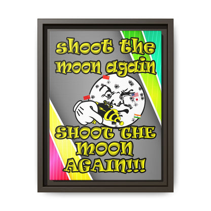 shoot the moon again - framed canvas art (rainbow split)