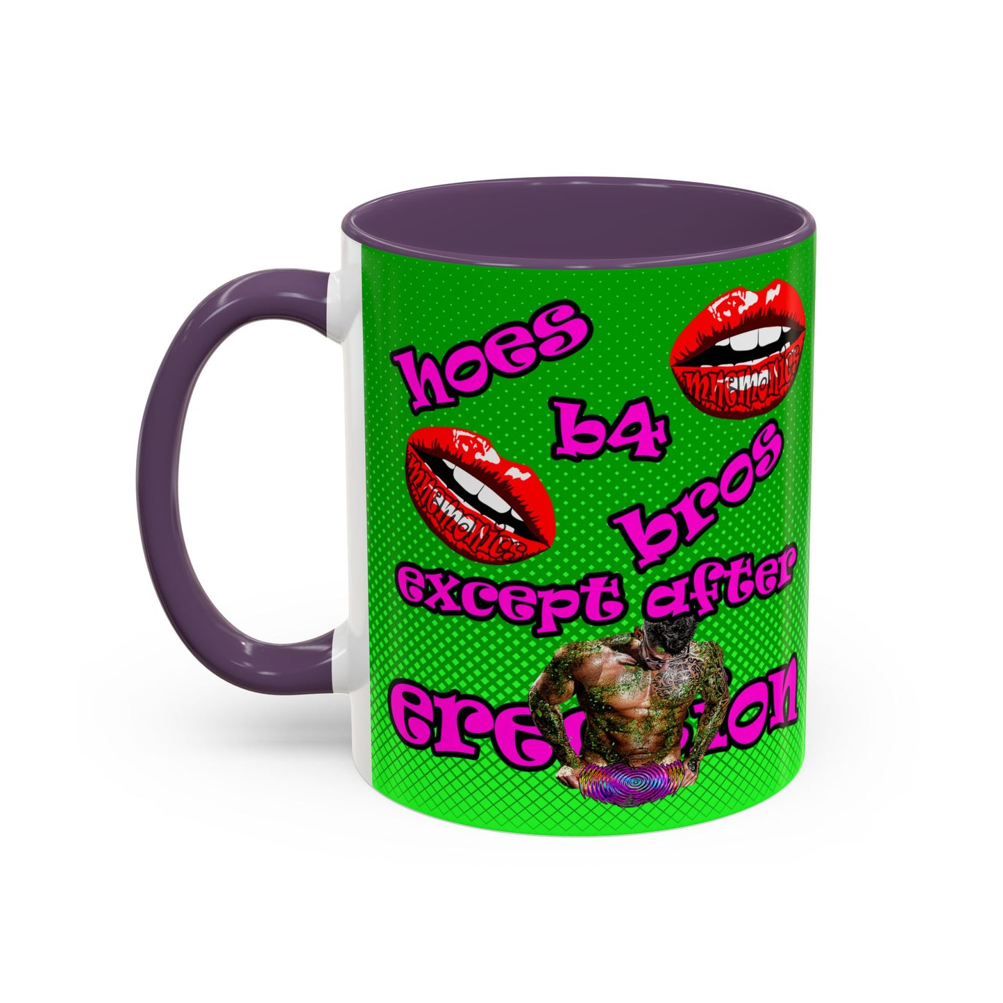 hoes b4 bros - Accent Mug (logo green)