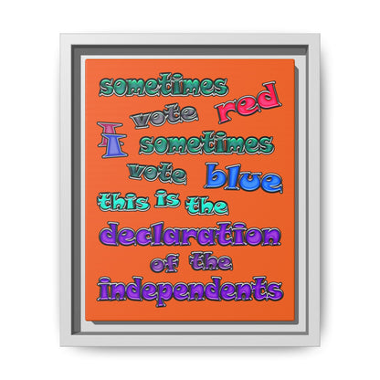 declaration of the independents - framed canvas art (orange)