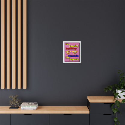 popping like popcorn - framed canvas art (light pink)