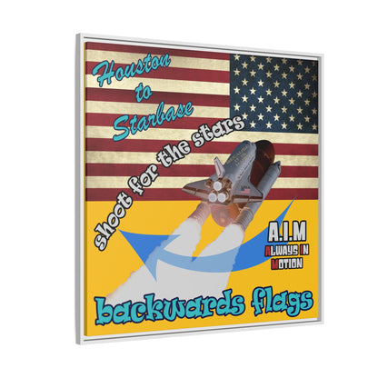 shoot for the stars - framed canvas art (yellow)