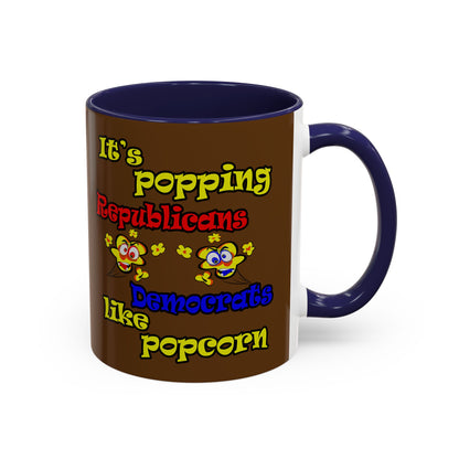 popping like popcorn - Accent Mug (brown)