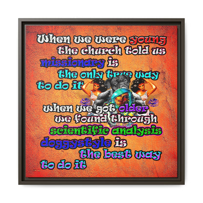 doggystyle - framed canvas art (burnt orange)