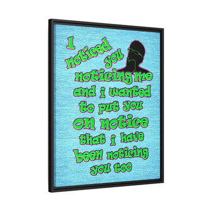 noticed you noticing - framed canvas art (faded blue)