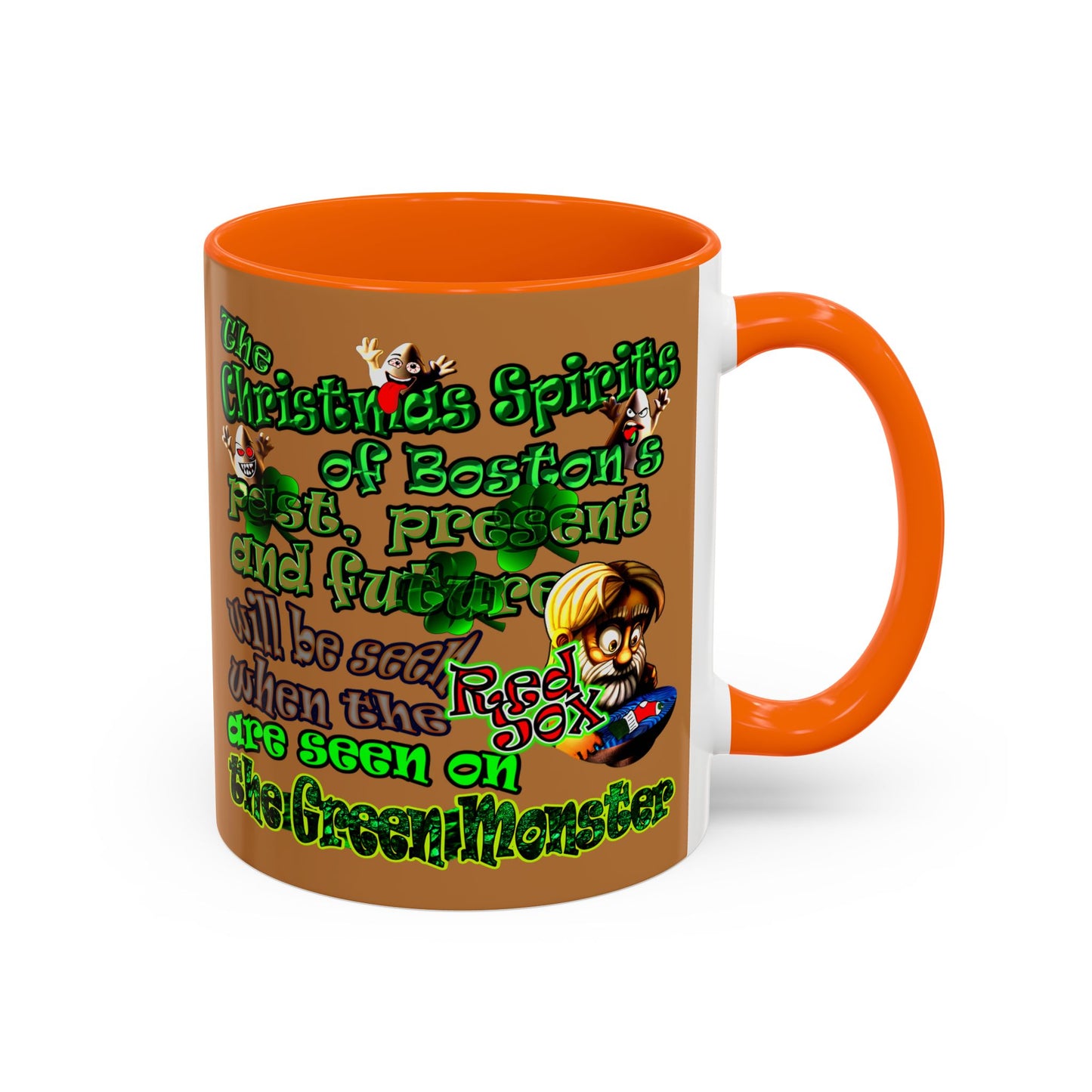 christmas spirits of boston - Accent Mug (light brown)